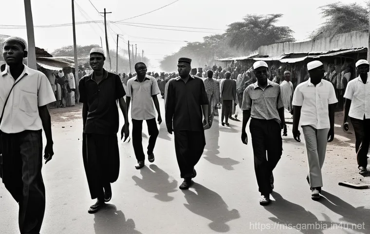 감비아 내전 및 분쟁 역사 - **Prompt 1: Early Independence Hopes and Nascent Struggles in Gambia**
    "A vibrant, wide-angle sh...
